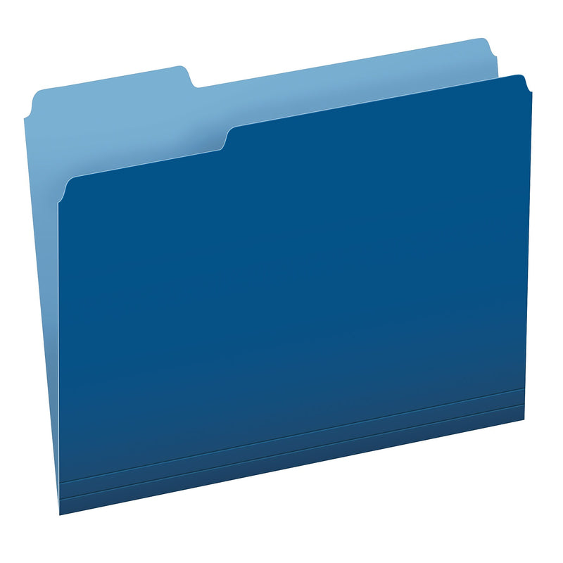 Pendaflex Recycled File Folder, 1/3-Cut Tab, Assorted, Letter Size, Navy, 100/Box (4210 1/3 NAV)