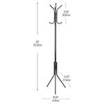 Mind Reader Freestanding Coat Rack, Multi-Hook Organizer, Black, Metal (CRACK11-BLK)
