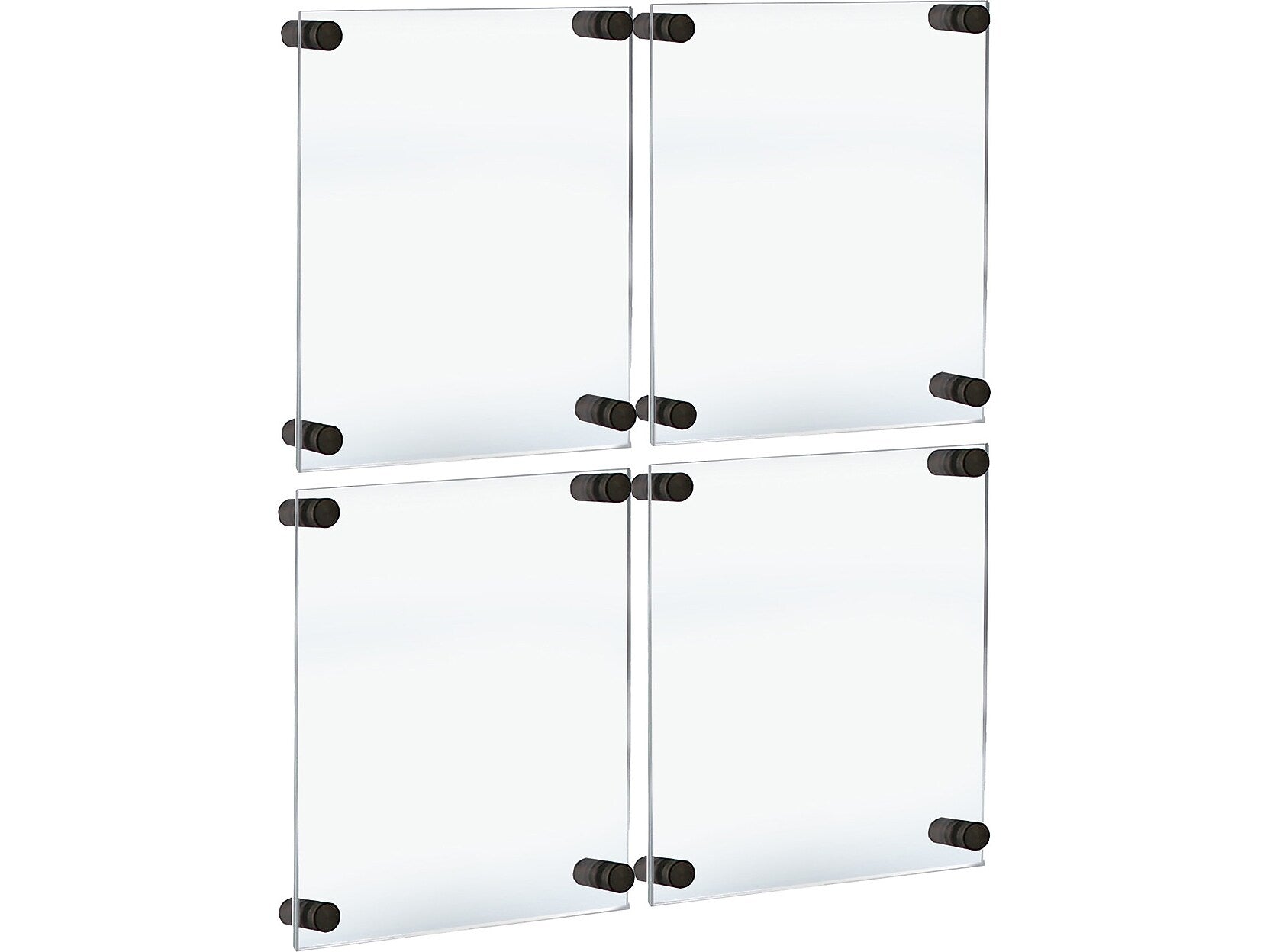 Azar Sign Holder, 15" x 21", Wall Mounted, Black, Acrylic, 4/Pack (105508-BLK-4PK)