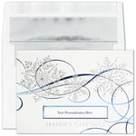 "Swirling Ice" Holiday Card w/ Silver Lined White Envelope, 50/BX