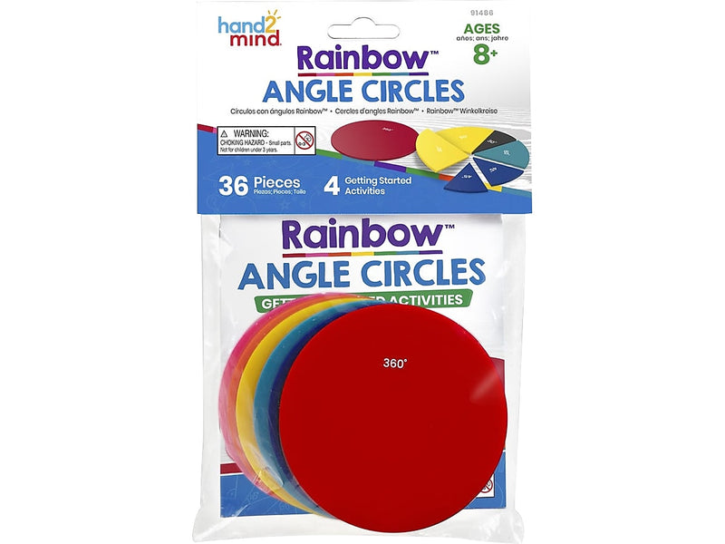 hand2mind Rainbow Angle Circles, 36 Pieces/Pack (91486)