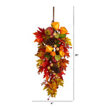 Nearly Natural 35" Autumn Maple Leaf and Berries Fall Teardrop (W1231)