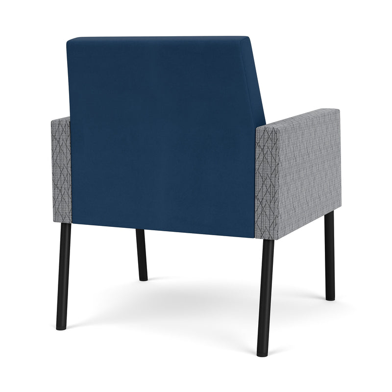 Lesro Mystic Lounge Vinyl Guest Chair, Patriot Plus Blue Ridge/Adler Gray Flannel/Black (ML1101.SBK-02PPBR.03PPBR.04ADGF)