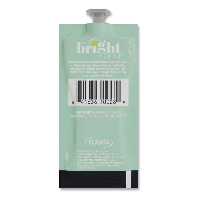 FLAVIA The Bright Tea Co. Peppermint Herbal Tea Freshpack, Peppermint, 0.07 oz Pouch, 100/Carton