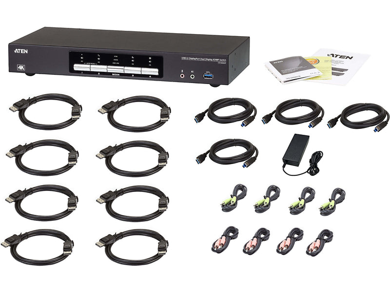 Aten CS1944DP 4-Port USB 3.0 4K DisplayPort Dual Display KVMP Switch