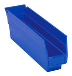 Quantum Storage Systems Assorted Polyethylene Shelf Bin, 4" x 11.63"x 2.75", Blue, 36/Pack (QSB100BLCS)