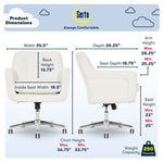 Serta Style Ashland Bonded Leather Swivel Computer and Desk Chair, White (47140E)