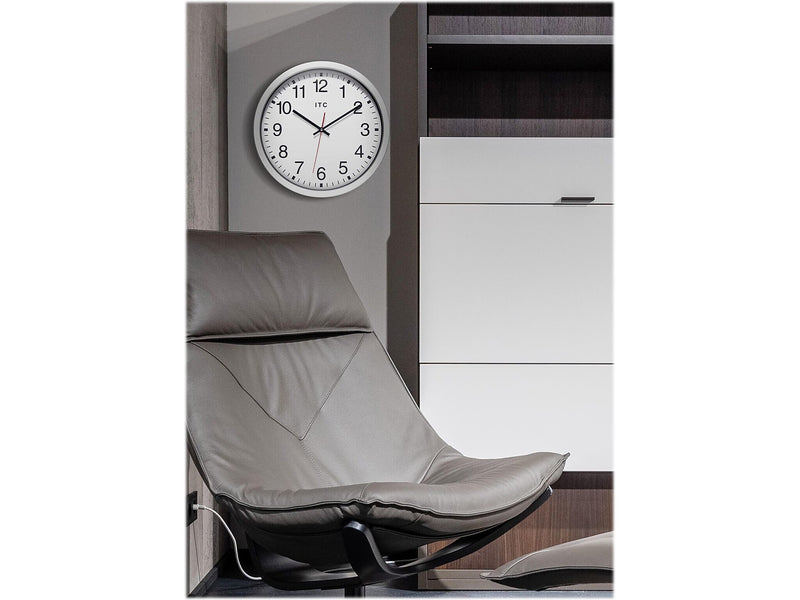 Infinity Instruments Obsidian ITC Wall Clock, 14"Dia. (12830SV-830)