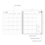 Planning Calendar BS Rue Du Flore Frosted PP 8x10 RY26 Monthly Safety Wirebound -