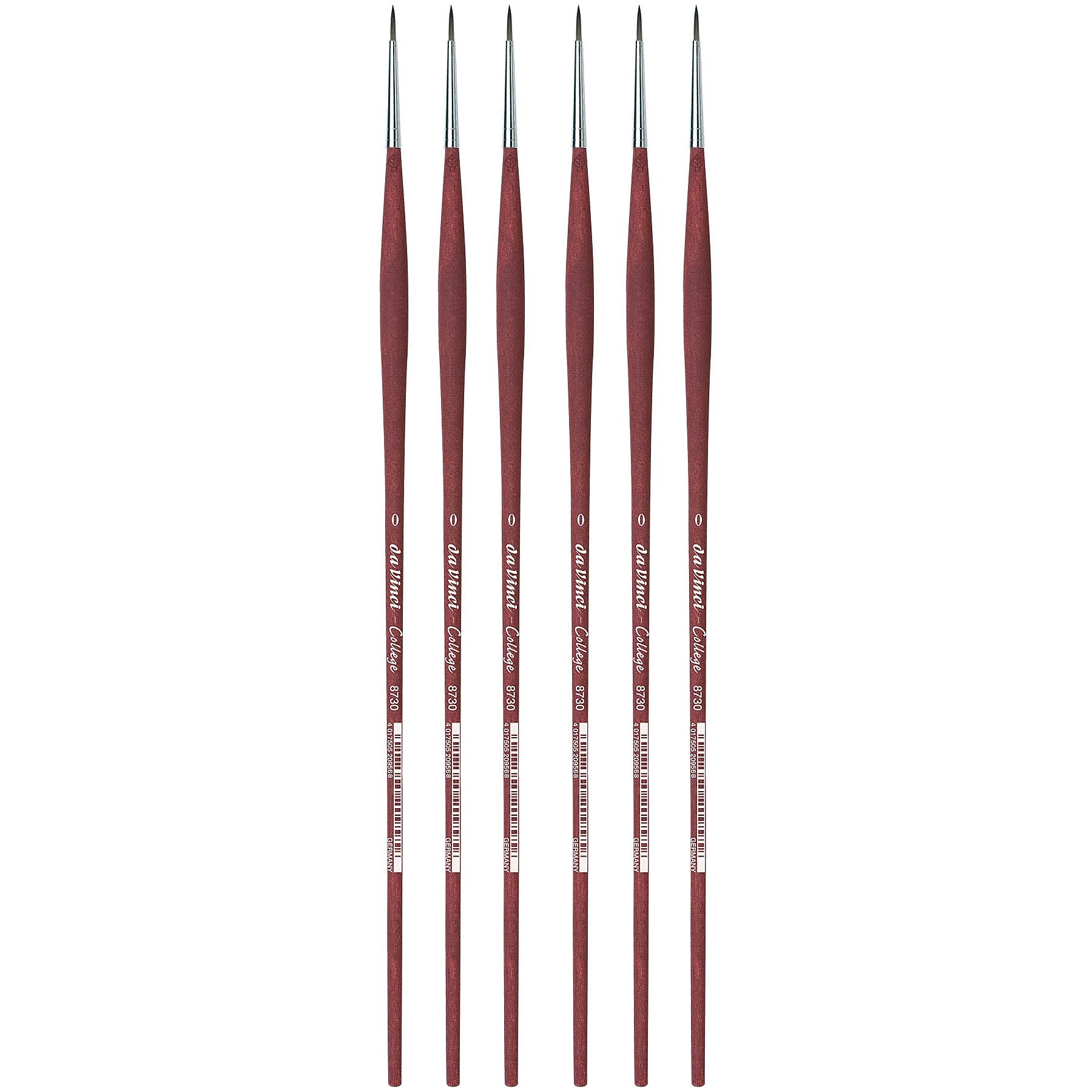 da Vinci COLLEGE Oil and Acrylic Synthetic Student Round Brush, 6 Brushes/Pack (DVXVA87300-6)
