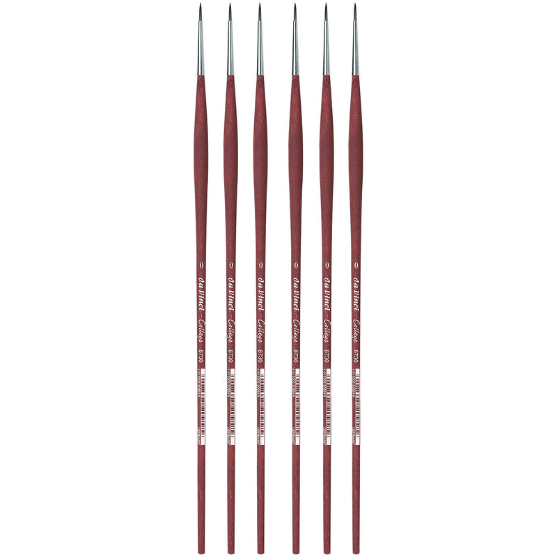 da Vinci COLLEGE Oil and Acrylic Synthetic Student Round Brush, 6 Brushes/Pack (DVXVA87300-6)