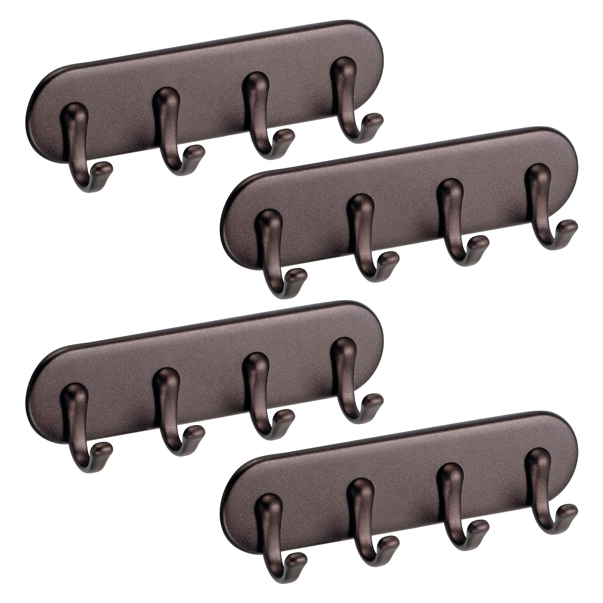 iDESIGN Wall Rack, Bronze, ABS, 4/Pack (28100M4)