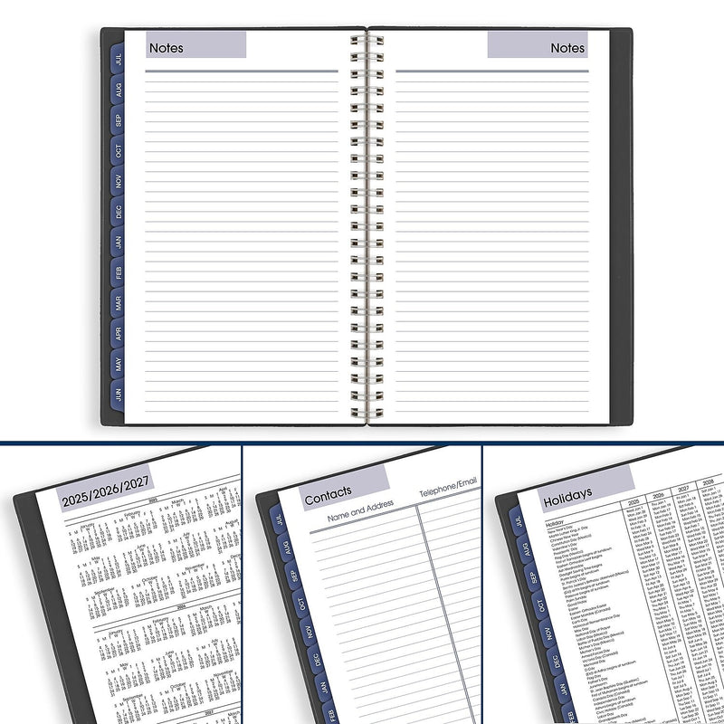 2025-2026 AT-A-GLANCE DayMinder 5" x 8" Academic Year Weekly & Monthly Planner, Plastic Cover, Charcoal (AYC200-45-26)