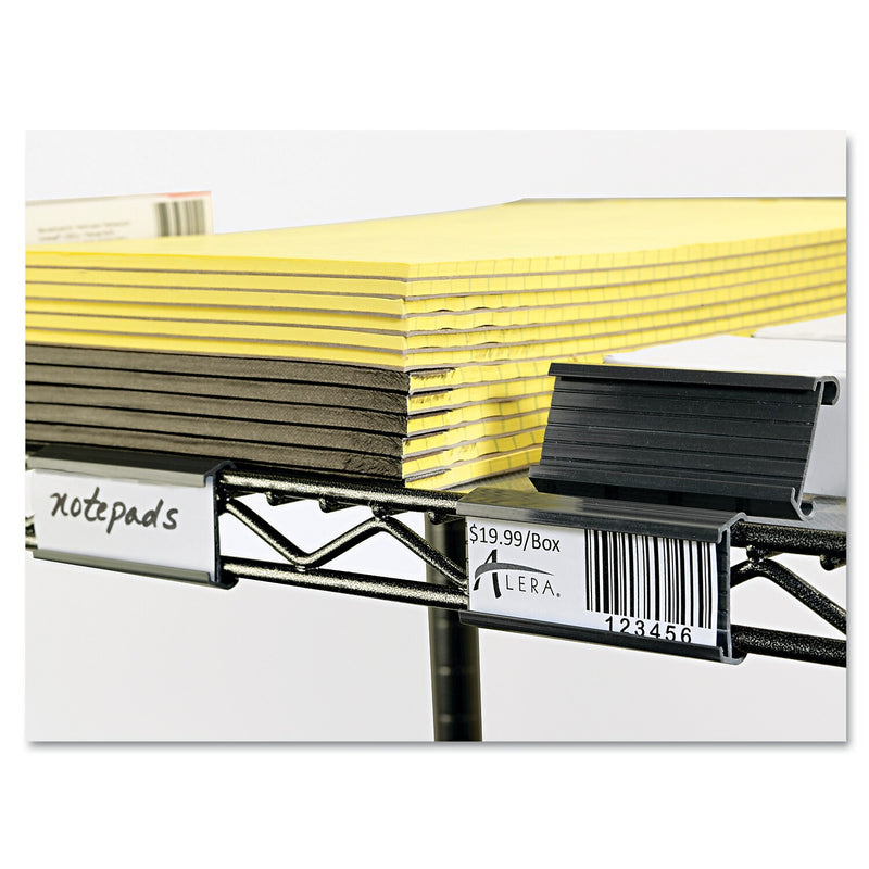 Alera Blank Label Holders, 3" x 1", Gray , 10/Pack (ALESW59ST)