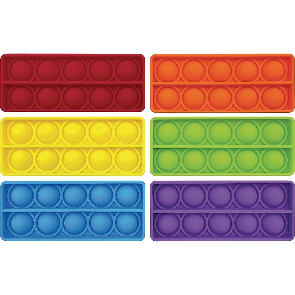 Teacher Created Resources Bubble Pop Ten Frames Counting Fidget Set, Assorted Colors, 6/Pack (20107)