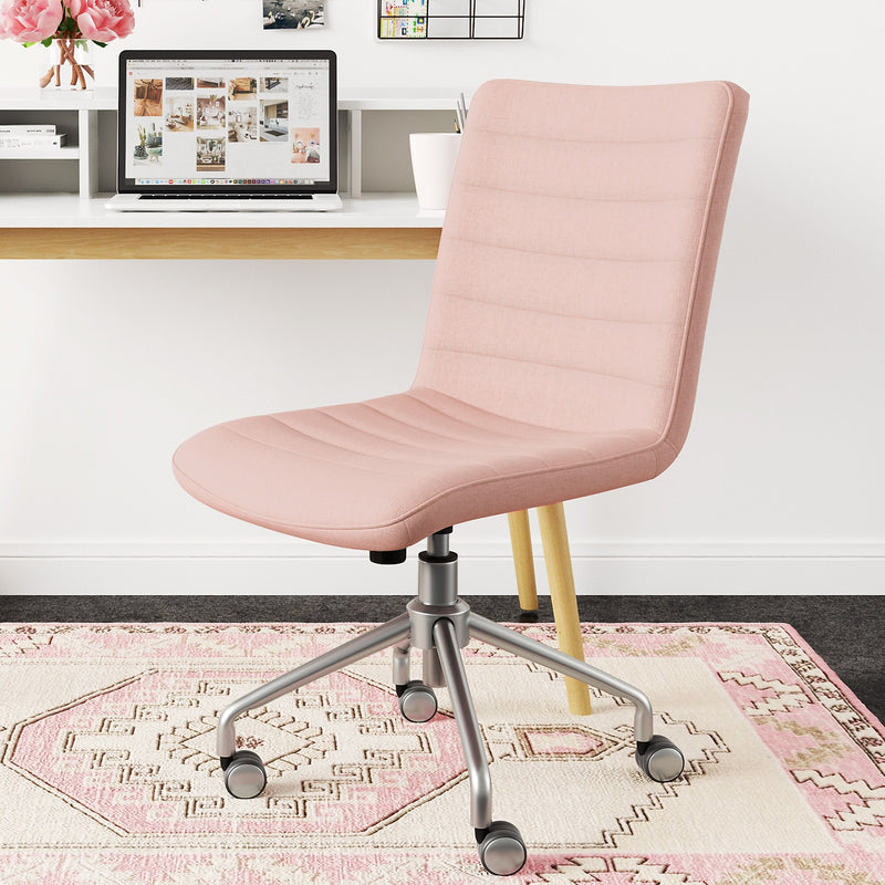 ELLE Decor Adelaide Armless Fabric Task Chair, Pink (48214A)