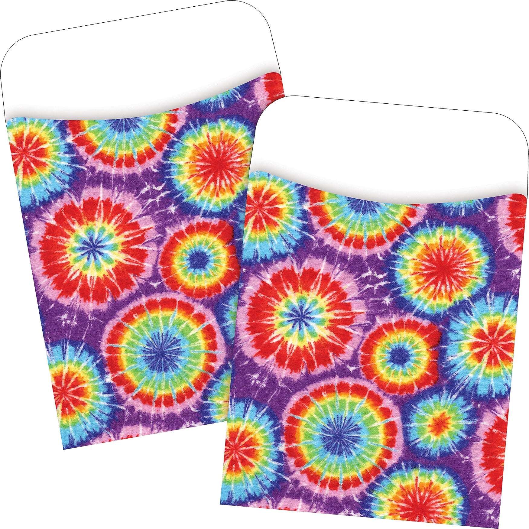 Barker Creek Tie-Dye Library Pockets, 5.125" x 3.5", 60/Set (BC3818)