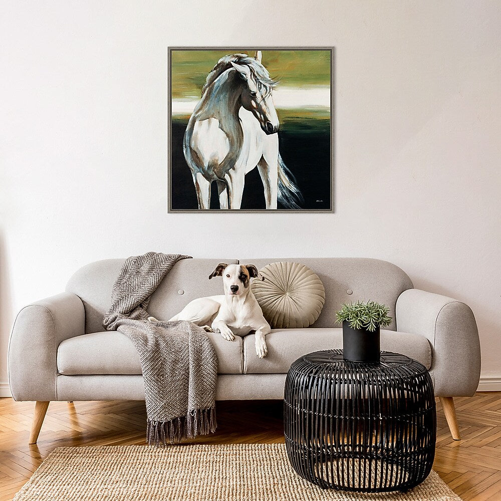 Amanti Art Portrait of Dakota the Horse by Sydney Edmunds Framed Canvas Wall Art Print, 30" x 30" (A42678027423)