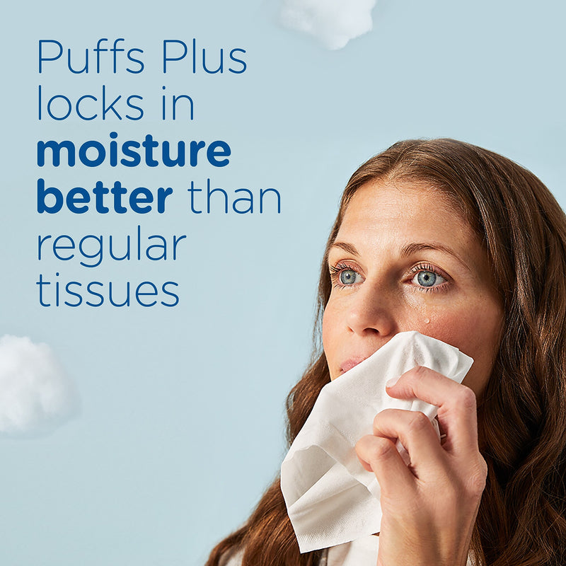 Puffs Plus Lotion Facial Tissue, 2-ply, 56 Tissues/Box, 4 Boxes/Pack (34899)