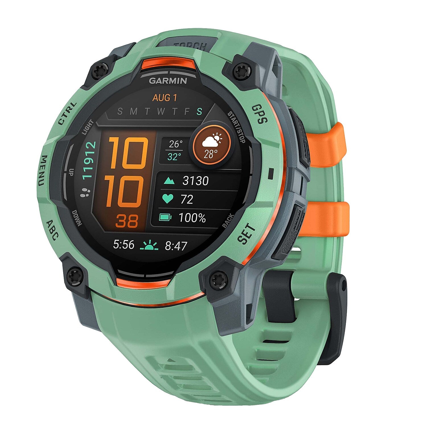 Garmin Instinct 3 AMOLED GPS Smartwatch, Neo Tropic, 45mm (GRM0293601)