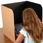 Classroom Products Foldable Cardboard Freestanding Privacy Shield, 20"H x 20"W, Black/Kraft, 20/Box (2020 BK)