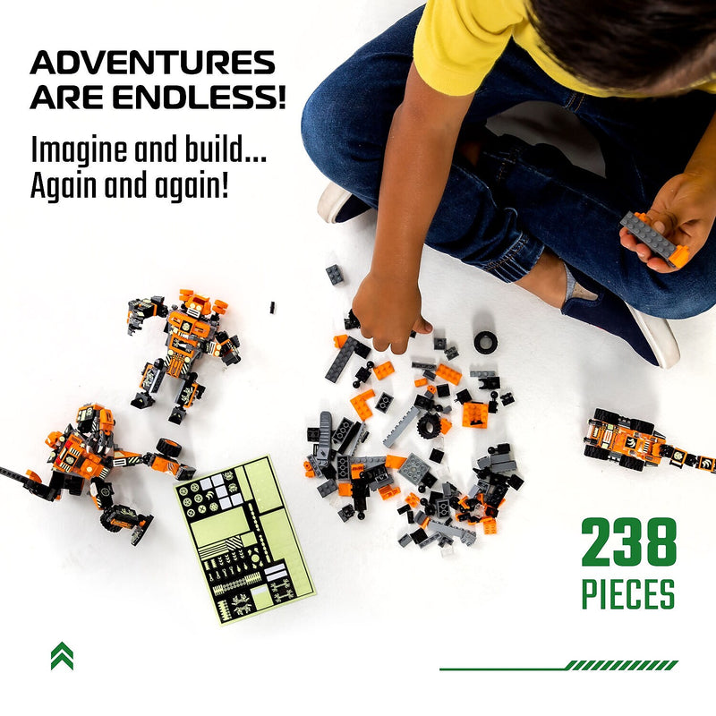 JITTERYGIT Robotryx Orange Tangryp Robot Building Toy, 221 Pieces/Pack (ROBOTRYX-ORANGE)