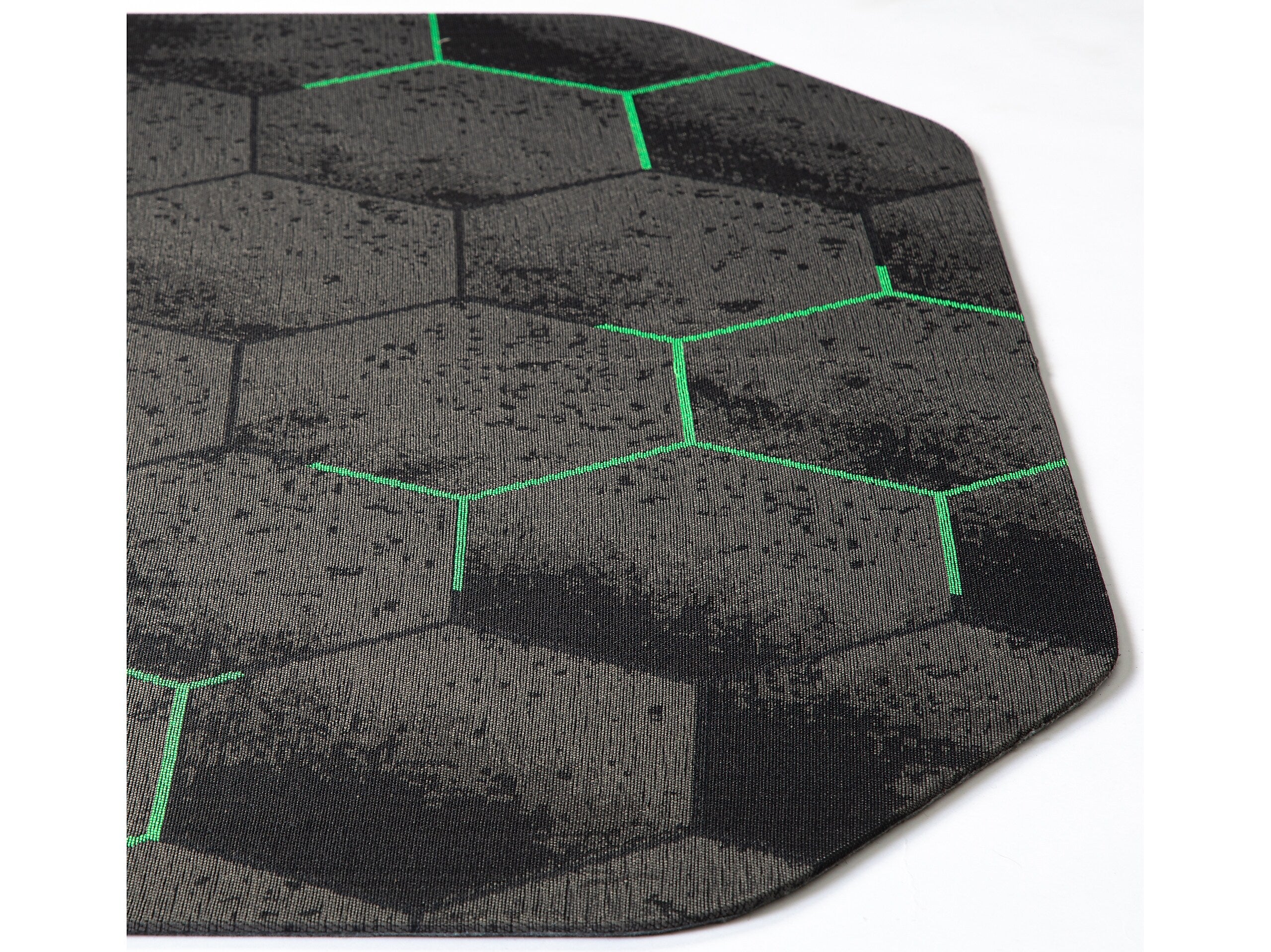 Anji Mountain Rug'd Kaleidoscope Carpet & Hard Floor Chair Mat, 36" x 48", Gray/Green (AMB9110)
