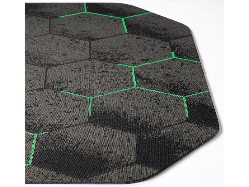Anji Mountain Rug'd Kaleidoscope Carpet & Hard Floor Chair Mat, 36" x 48", Gray/Green (AMB9110)
