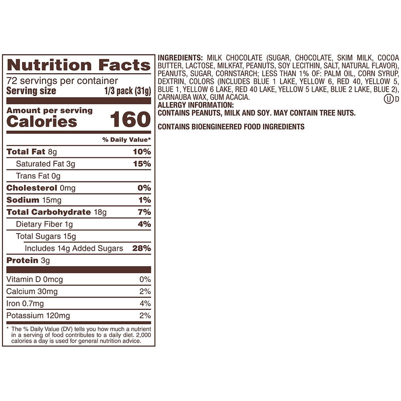 M&M's Sharing Size Peanut Milk Chocolate Pieces, 3.27 oz., 24 Bags/Box (MMM04432)