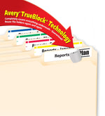 Avery TrueBlock Laser/Inkjet File Folder Labels, 2/3" x 3-7/16", Assorted Colors, 750 Labels/Pack (5266)