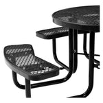 Global Industrial 46" Round Picnic Table, Expanded Metal, Black (277150BK)