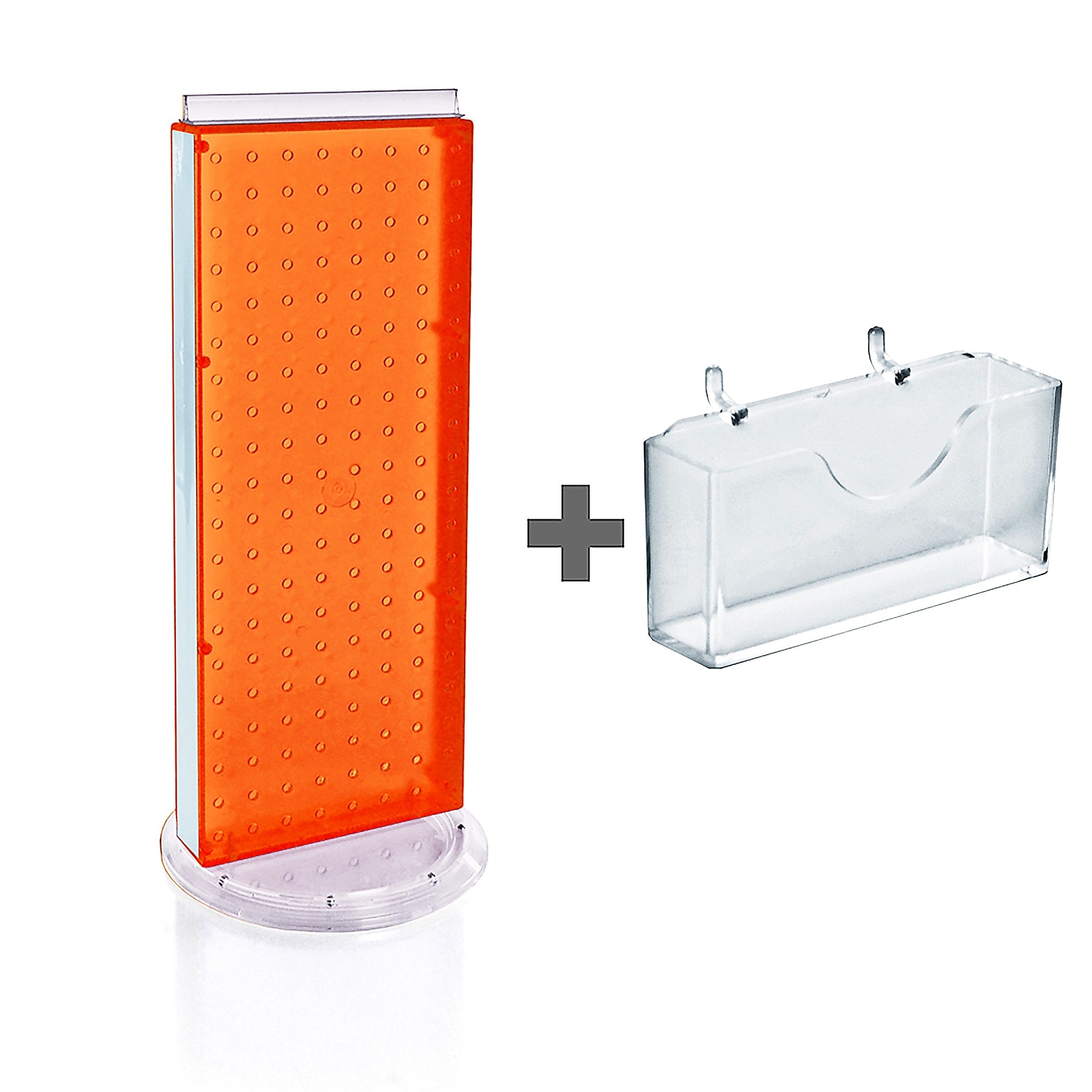 Azar Displays 8" x 21" Pegboard Counter Gift Card Holder Orange