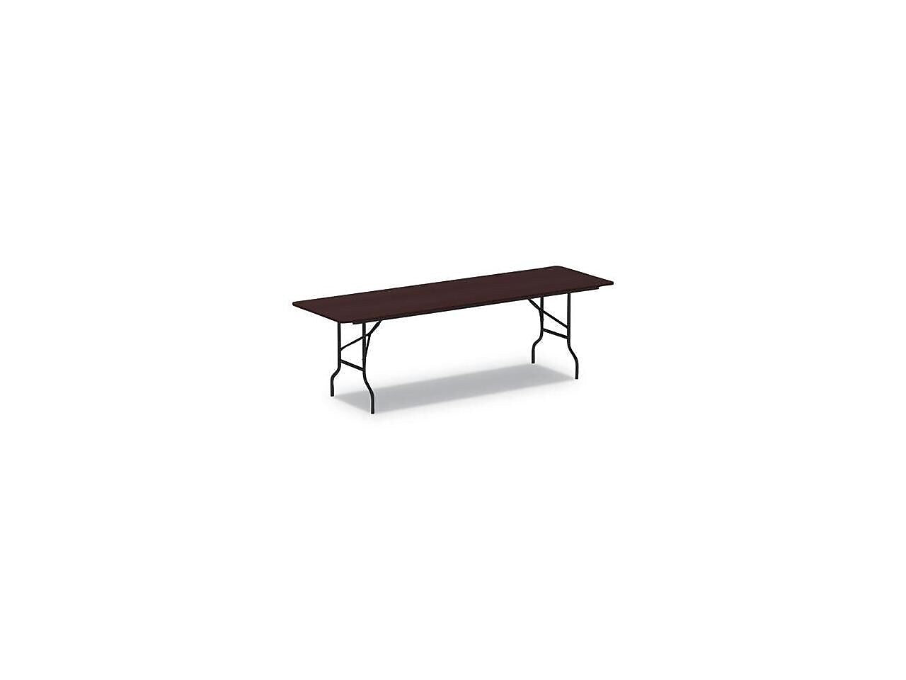 Alera Wood Folding Table, 95-7/8" W x 29-7/8" D x 29-1/8" H, Mahogany