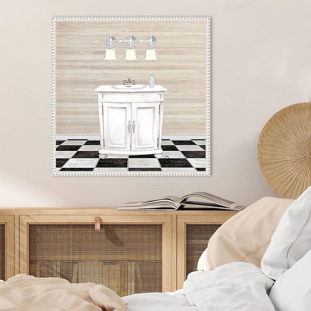 Amanti Art Bathroom II by Elizabeth Medley Framed Canvas Wall Art Print, 22" x 22" (A42678300099)