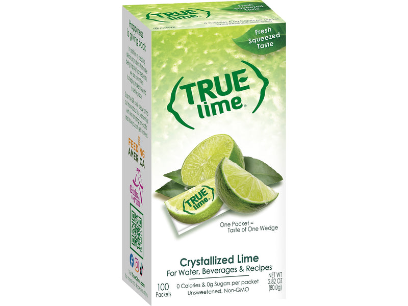True Lime Zero-Calorie Sugar-Free Crystallized Lime, 0.03 oz., 100 Packets/Box (33506)