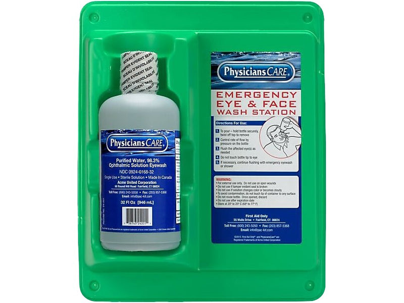 PhysiciansCare Single Station Eyewash, 32 fl. oz., 6/Carton (24-202-001)