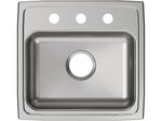 Elkay Lustertone Classic 3-Hole Single-Bowl Drop In Sink, 5.5" x 19" x 18", Stainless Steel, Lustrous Satin (LRAD1918553)