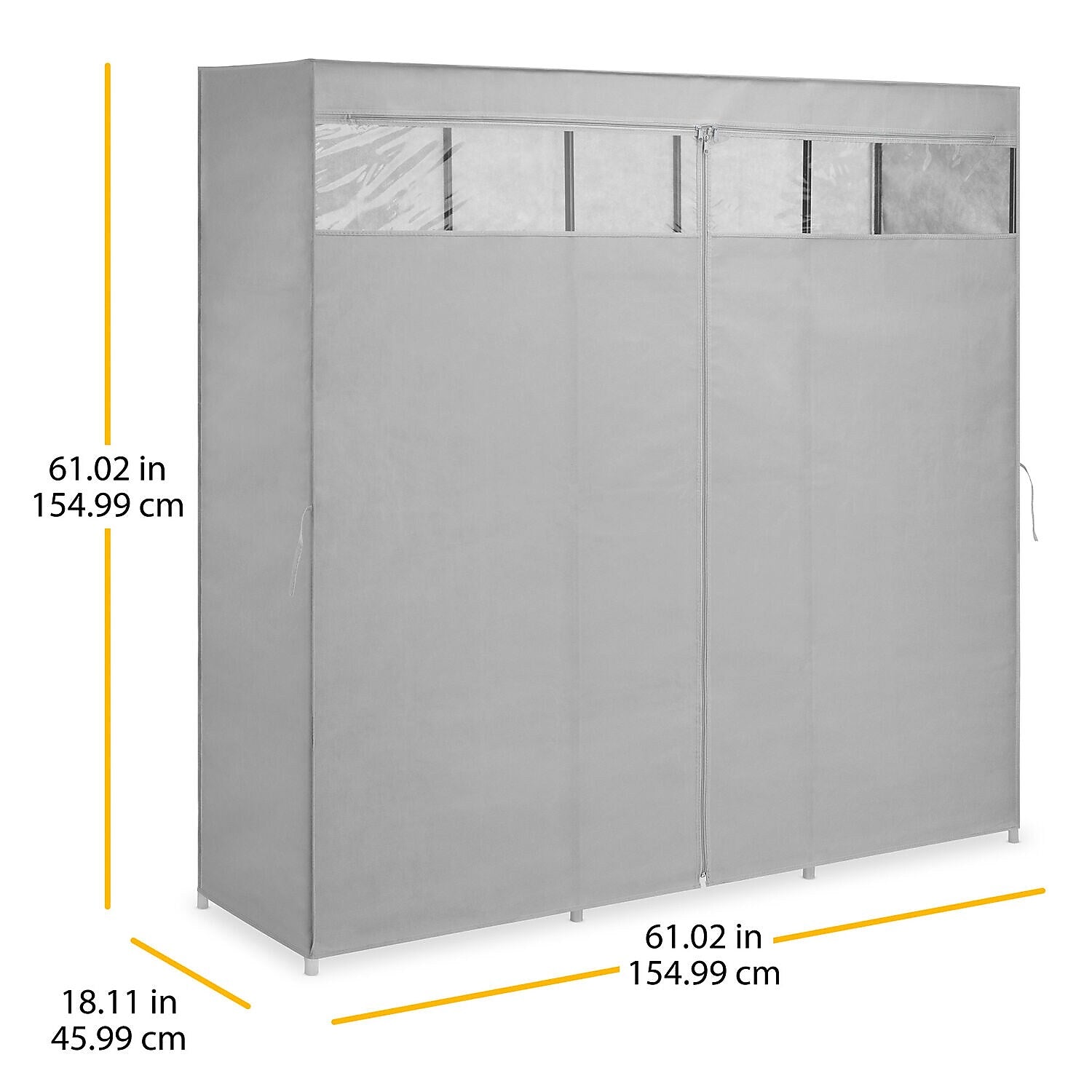 Whitmor 61.02" x 61.02" Portable Closet, Gray (6262-11750-SIOC)