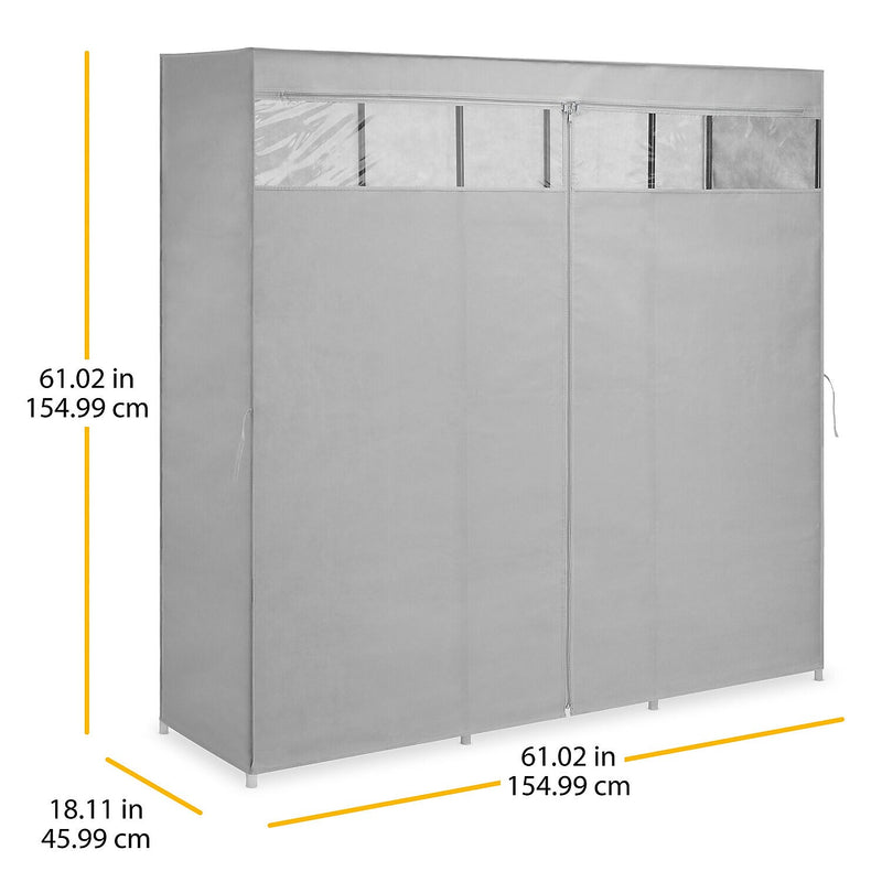 Whitmor 61.02" x 61.02" Portable Closet, Gray (6262-11750-SIOC)
