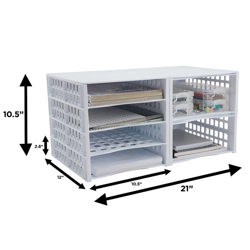 Thinkspace Literature organizer 8-Compartment Literature Organizers, 21" x 12.25", White (39444)