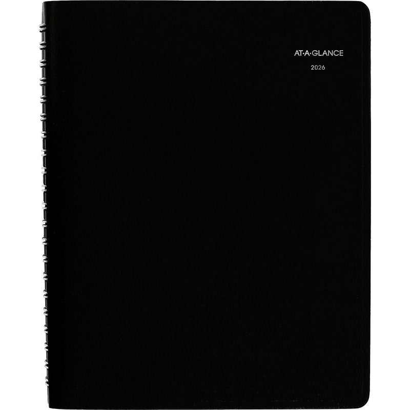 2026 AT-A-GLANCE DayMinder 8" x 11" 4-Person Daily Appointment Book, Faux Leather Cover, Black (G560-00-26)