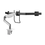 Humanscale M10 Adjustable Triple Monitor Arm with Crossbar and Handle, up to 26.5" Monitors, Polished Aluminum (M13HBW)