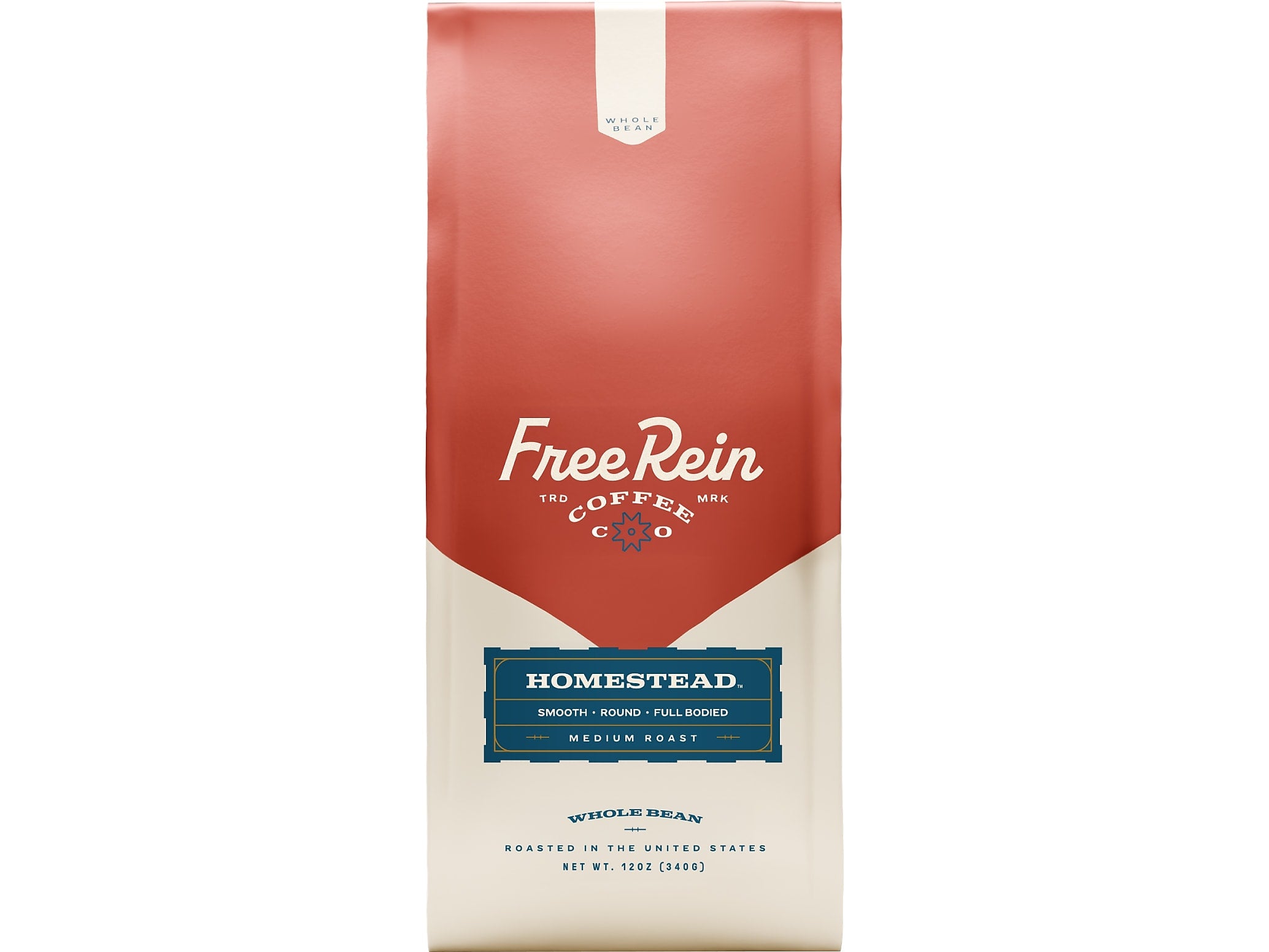 Free Rein Homestead Whole Bean Coffee Packet, Medium Roast, 12 oz. (810138360071)