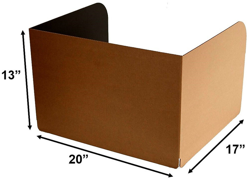 Classroom Products Foldable Cardboard Freestanding Privacy Shield, 13"H x 20"W, Black/Kraft, 20/Box (VB1320 BK)
