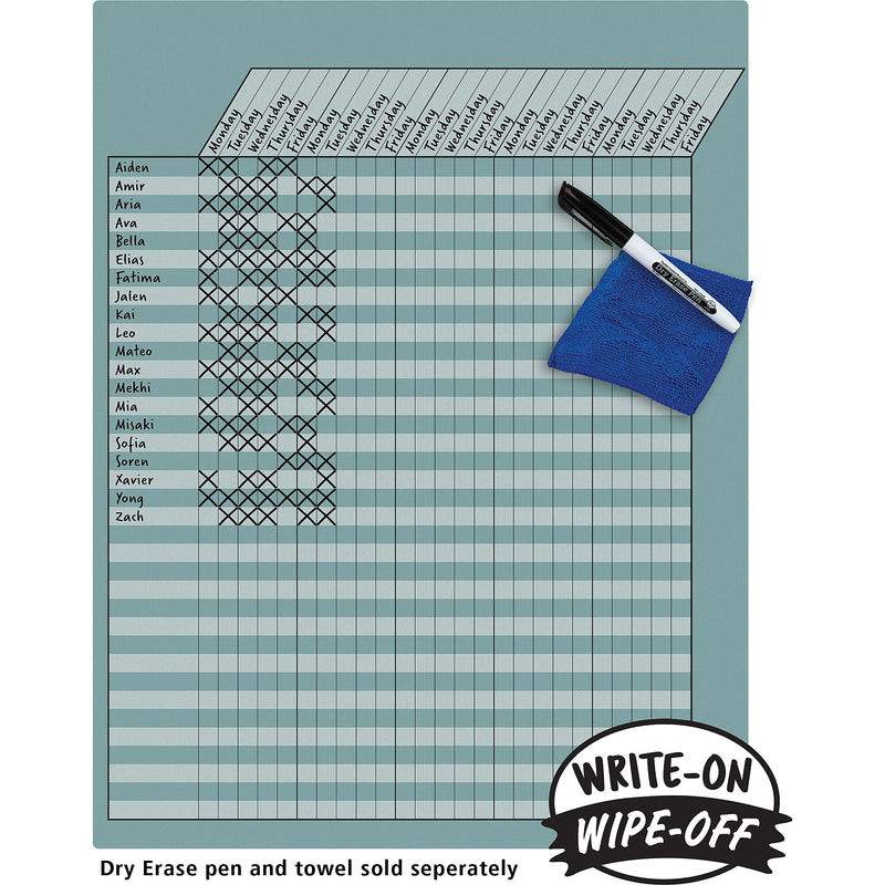 Teacher Created Resources Calming Blue Incentive Write-On/Wipe-Off Chart, 6/Bundle (TCR7921-6)