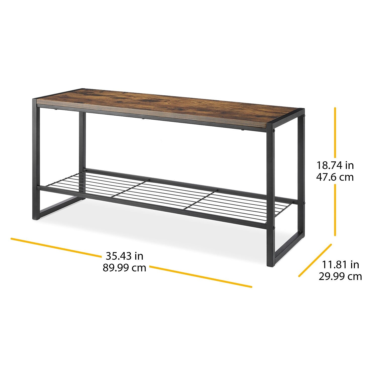 Whitmor Metal Bench, Brown (6764-9965-SIOC)