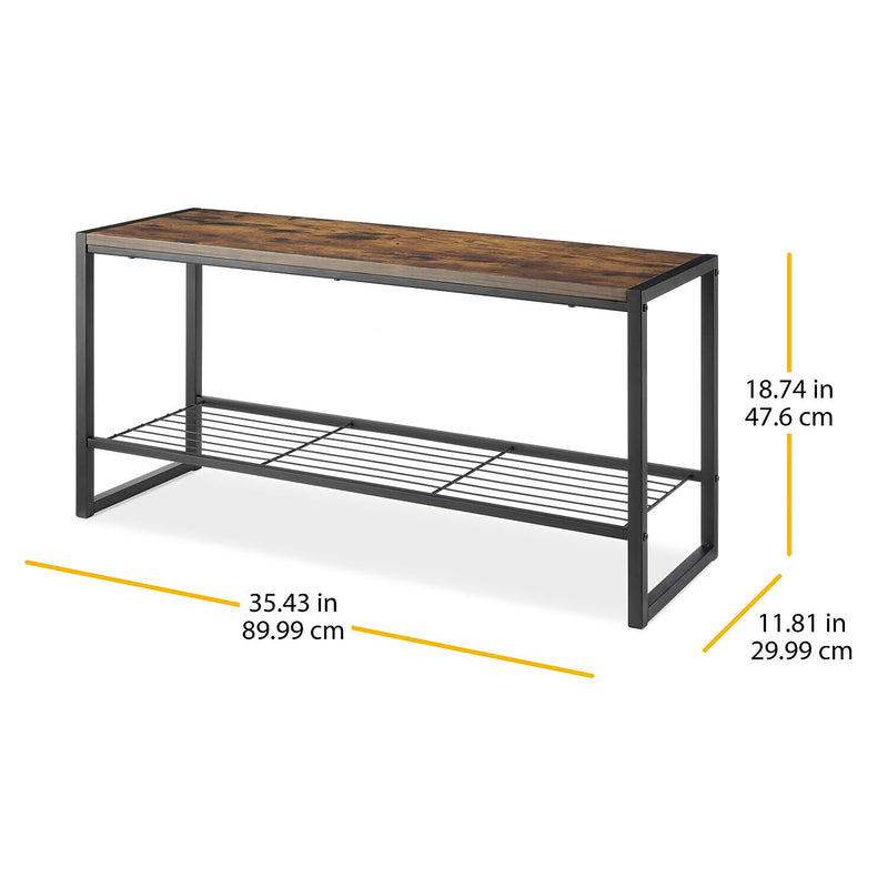 Whitmor Metal Bench, Brown (6764-9965-SIOC)