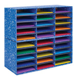 Bankers Box Classroom collection, 30-Compartment Literature Organizers, 28.5" x 12.375", Blue (3384401)