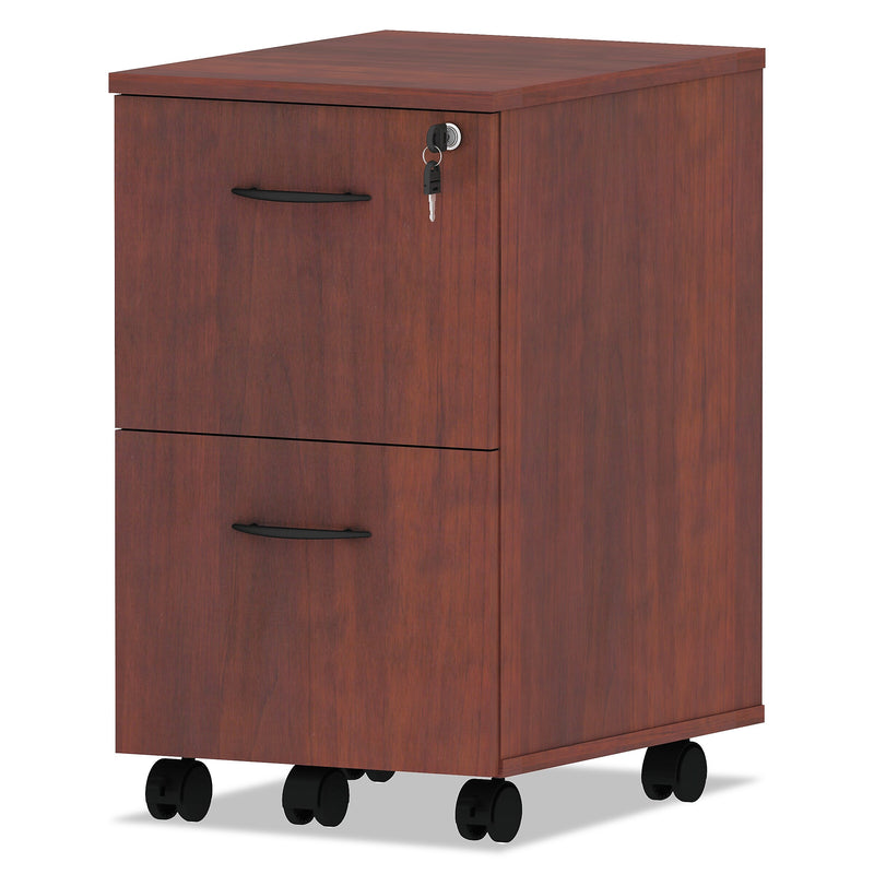 Alera Valencia Series Mobile File/File Pedestal, 15.38w x 20d x 26.63h, Medium Cherry