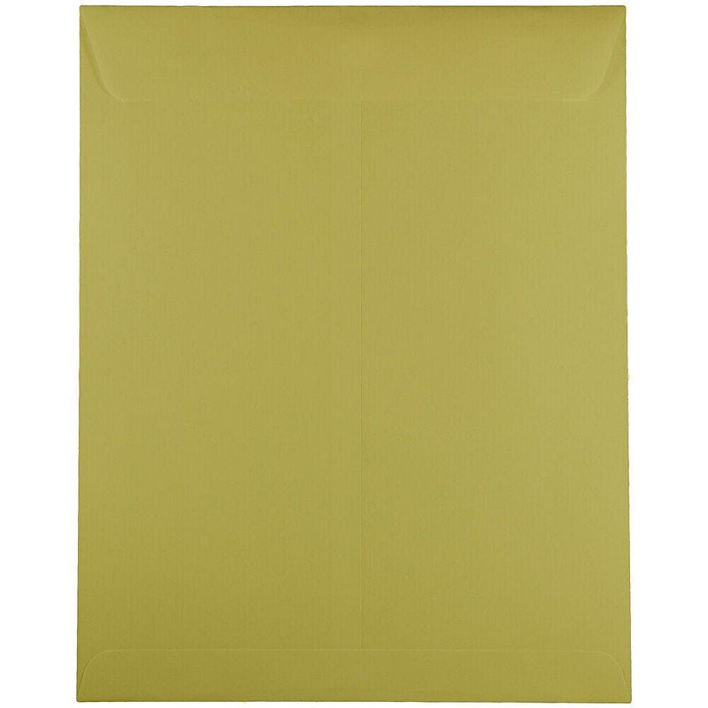 JAM Paper Booklet Envelope 10" x 13", Chartreuse Green, 100/Pack (212813512d)